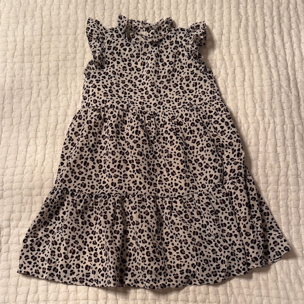 Janie and Jack Black and White Leopard Dress